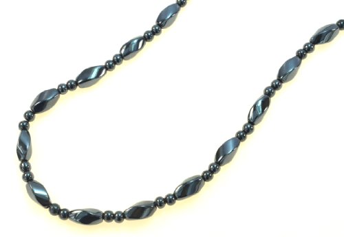 Magnetic Hematite Heptagon Shape Beaded Necklace - Style Hn005