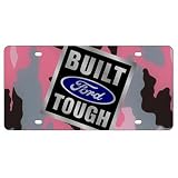 Built Ford Tough Pink Camo License Plate INCLUDES FREE DURABLE CLEAR PLASTIC... by Ford