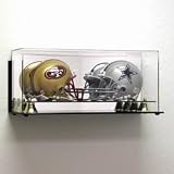 Deluxe Acrylic Double Mini Football Helmet Display Case - Wall Mountable