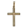 14k Yellow Gold Plain Cross on 18" Chain