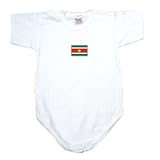 Baby Bodysuit White  Flag Transfer Suriname  State Country