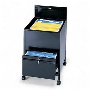 Safco Locking Mobile Tub File with Drawer, Legal Size Black