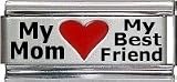 Clearly Charming My Mom My Best Friend Superlink Red Heart Laser Italian Charm