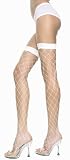 Thigh Hi Stocking BIG DIAMOND NET Hosiery White or Black