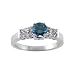 Jewelry : 0.72ct.tw round cut Irradiated Blue Diamond & 0.33ct.tw diamond in 18k white gold ring