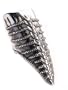 Sterling Silver Large Fingertip RIDGED SPIKE Armor Ring