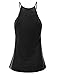 Doublju Women Sleeveless Chest Line Hole Designed Halter Style Top