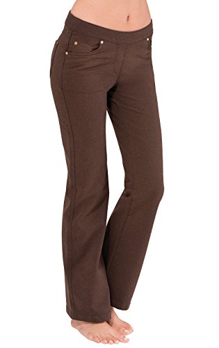 PajamaJeans - Bootcut Mahogany Brown Stretch Knit Denim Jeans for Women