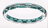 Kabbalah Bangle Sterling Silver Blue Green Resin and Authentic Red String Bangle