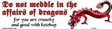 Do not meddle in the affairs of dragons bumper sticker