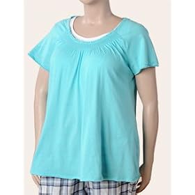Motherhood Maternity: Plus Size Short Sleeve Scoop Neck Stretch Fabric Nursing Sleep Top