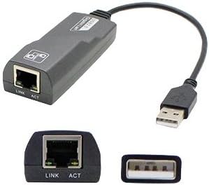 AddOn 8in USB 2.0 (A) Male to RJ-45 Female Black Adapter Cable - Reliable accessories for a wide range of everyday devices - USB2NIC