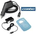 Durable Flexible Blue Silicone Skin Case + Car + Home Travel Charger For SanDisk Sansa Clip