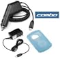 Durable Flexible Light Blue Silicone Skin Case + Car + Home Travel Charger For SanDisk Sansa Clip