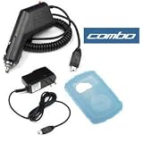 Durable Flexible Blue Silicone Skin Case + Car + Home Travel Charger For SanDisk Sansa Clip