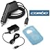 Durable Flexible Light Blue Silicone Skin Case + Car + Home Travel Charger For SanDisk Sansa Clip