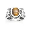 Oval Tiger's Eye with Black Onyx Ring