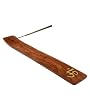 Wood Incense Holder with Brass Om Inlay with Nag Champa Incense