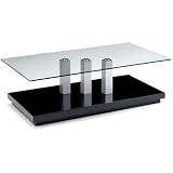 Modern Coffee Table - Glass Tokyo Design - Chrome Legs & Black Base - Living Room 31HKzMKnriL. SL160