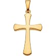 14K Yellow Gold Cross Pendant - 28.50x19.00mm