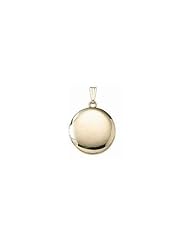 Solid 14k Yellow Gold Round Yellow Picture Locket - 3/4 Inch x 3/4 Inch and 1 Inch x 1 Inch