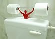 Strong Man Bathroom Novelty Toilet Paper / Tissue Roll Holder - Red