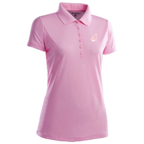 Cleveland Indians Womens Pique Xtra Lite Polo Shirt (Pink) - Large