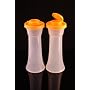 Tupperware Large Hourglass Salt & Pepper Shakers with Goldenberry Shaker Seals