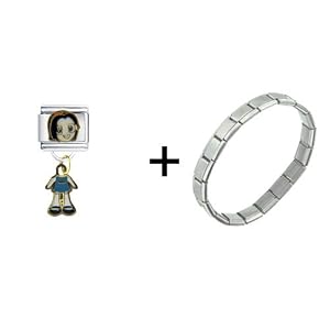 Anime Crown Girl Italian Charm Bracelet