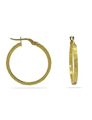 14KT GOLD HAMMERED HOOP EARRING