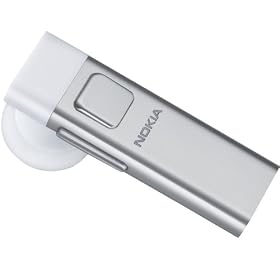 Bluetooth Headset for Nokia BH-804 ice/chrom with Desk Stand DT-26 + Charger Adapter AD-68 + Carrying Strap