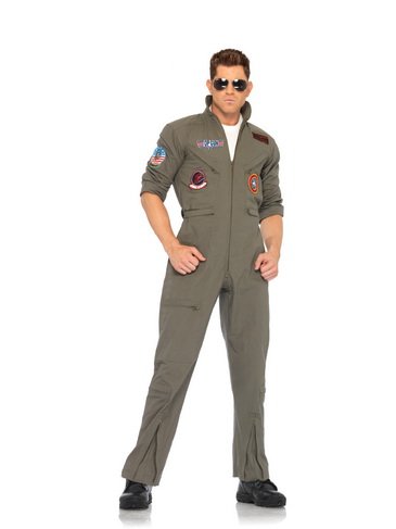 Sexy Adult Men Top Gun Mens Flight Suit By Leg Avenue, Khaki, Small/medium