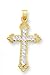 14K Two-Tone Gold Cross - 1.5"