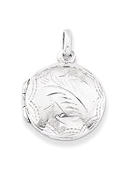 Genuine IceCarats Designer Jewelry Gift Sterling Silver Sm Round Locket