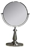 Zadro VAN48 Two-Sided Vanity Swivel Mirror, Satin Nickel, 1X and 10X