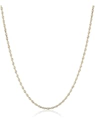 Duragold 14k Yellow Gold Solid Diamond-Cut Rope Chain Necklace (1.5mm), 24"