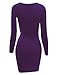 Doublju Women U Neck Back Lace Coll Fabric VIOLET Dress,M