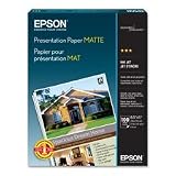 o Epson o - Singleweight Matte Inkjet Paper, White, 13 x 19, 100 Sheets