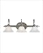 3 Light Bath Bar - Chrome Finish : White Faux Alabaster Glass