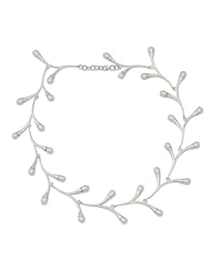Cultured pearl link necklace, Romantic Glam - Pearl Bridal Jewelry Sterling Silver Necklace from India