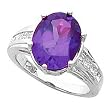14K White Gold Amethyst and Diamond Ring