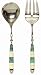 Decorative Salad Servers with Turquiose Resin & Bone Handles