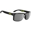 Oakley Valentino Rossi VR/46 Holbrook Men's Special Editions Signature Series Lifestyle Sunglasses w/ Free B&F Heart Sticker Bundle - Polished Black/Warm Grey