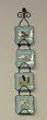 Nesting Mini Wall Plates with Metal Rust Finished Mini Plate Rack