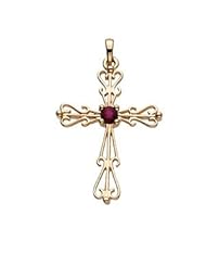Cross Pendant With Ruby 14K Gold Yellow R80058r