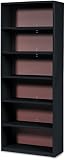 Safco Value Mate Series Bookcase, 6 Shelves, 31-3/4 W by 13-1/2 D by 80 H, Black