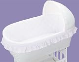 White Batiste Short Jumbo Bassinet Liner with Sheet