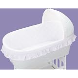 White Batiste Short Jumbo Bassinet Liner with... by CutieBeauty