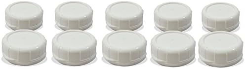 Replacement Glass Milk Bottle Lids 48 mm Caps for Libbey and Stan-Pac (10, White)