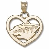 Minnesota Wild Heart Logo Pendant - Gold Plated Jewelry